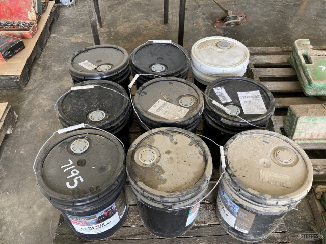 (9) 5 gal pails of all year hyd. fluid, new